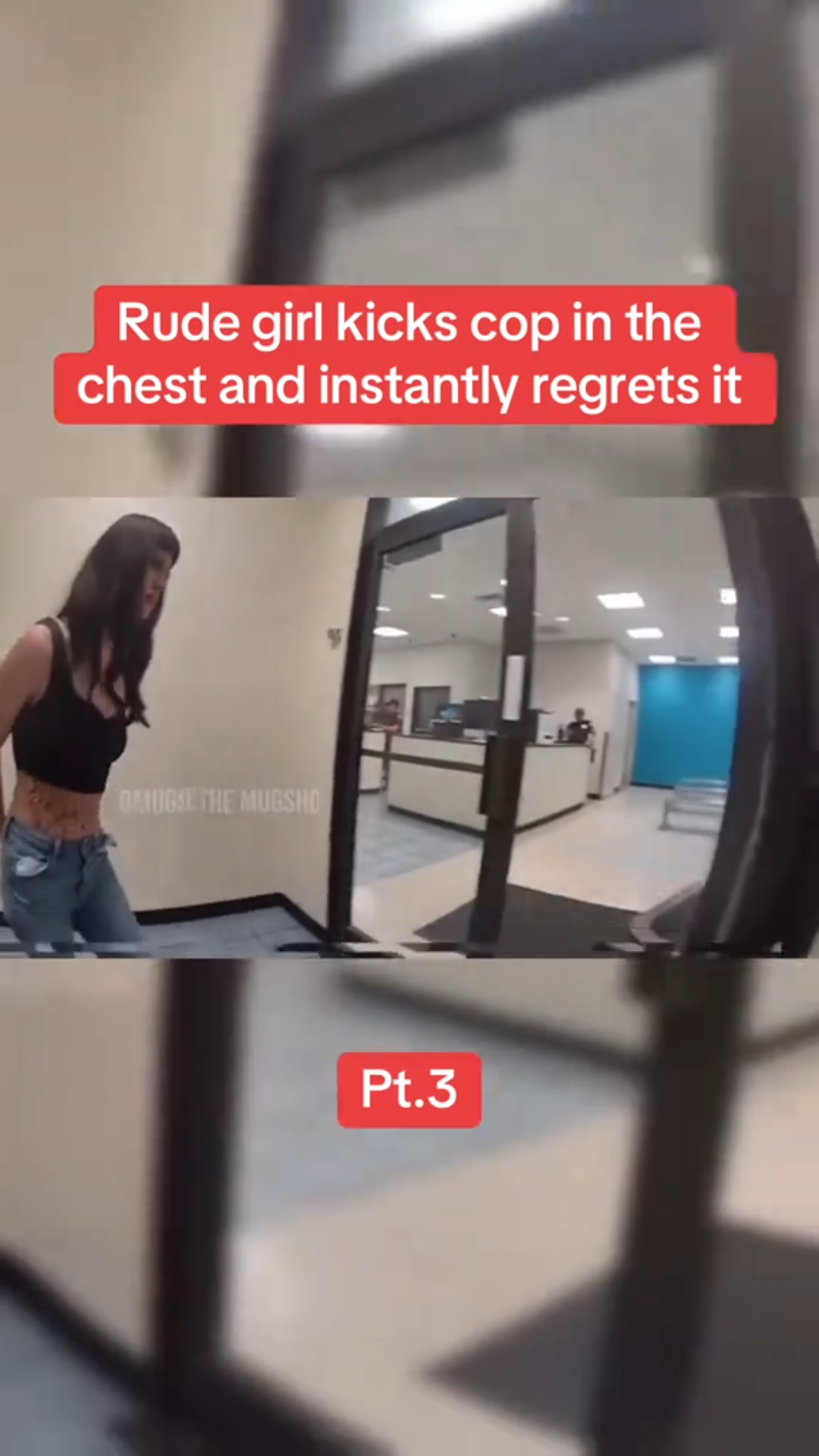 “Rude Girl Kicks Cop in the Chest — Regrets It IMMEDIATELY 😳🚨👮‍♂️”