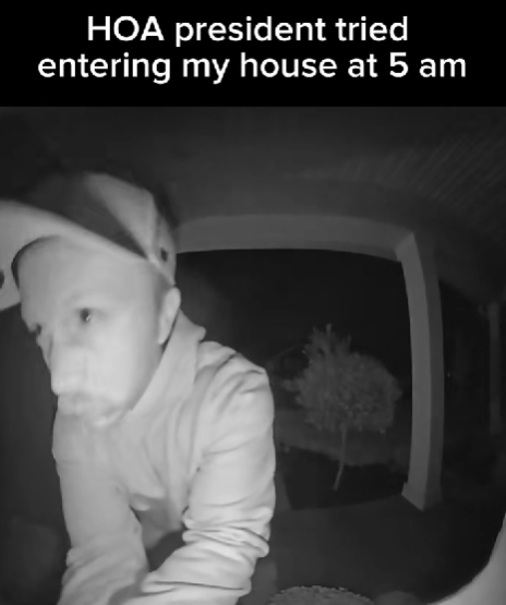 Homeowner Catches HOA President on Doorbell Camera Trying to Enter House at 5 AM — Neighborhood in Shock