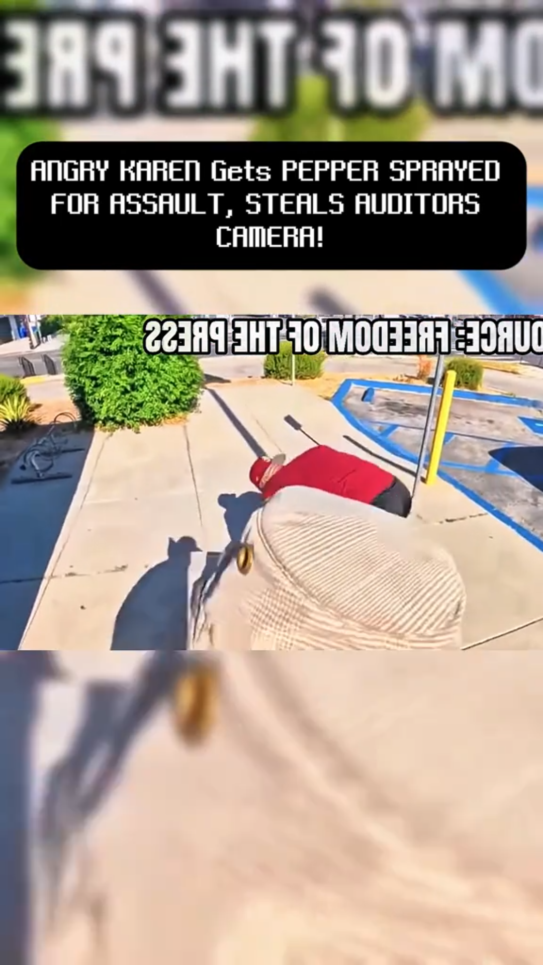 Angry Karen Pepper-Sprayed After Assault — Then Steals Auditor’s Camera