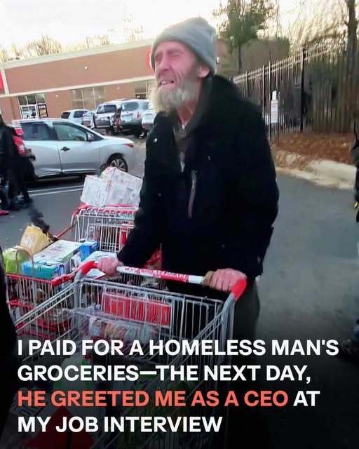 I Covered a Homeless Man’s Groceries – The Following Day, He Turned Out to Be the CEO Interviewing Me