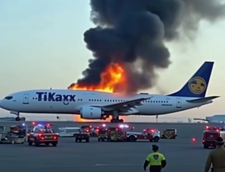 Terrifying moment Delta plane catches on FIRE forcing passengers to flee